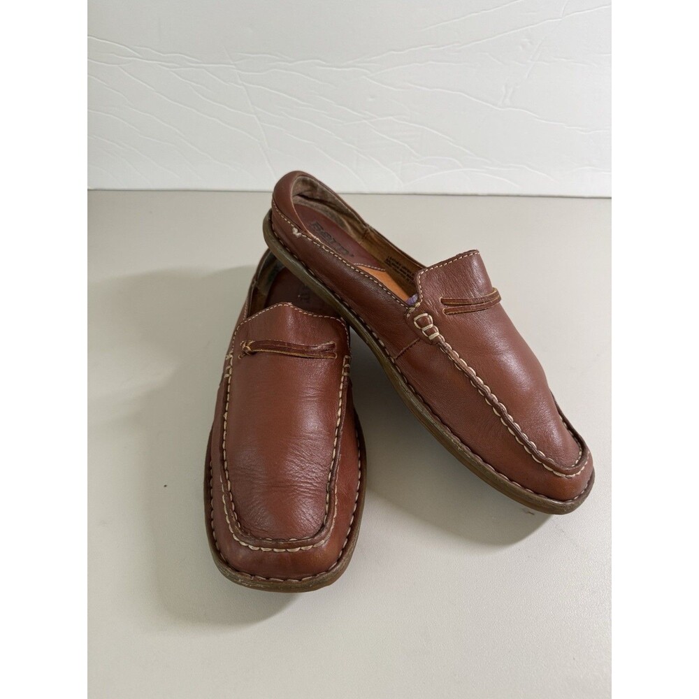 Born Slip-On Loafer Mule Women US 7.5 Brown Leather Comfort Preppy Driving
